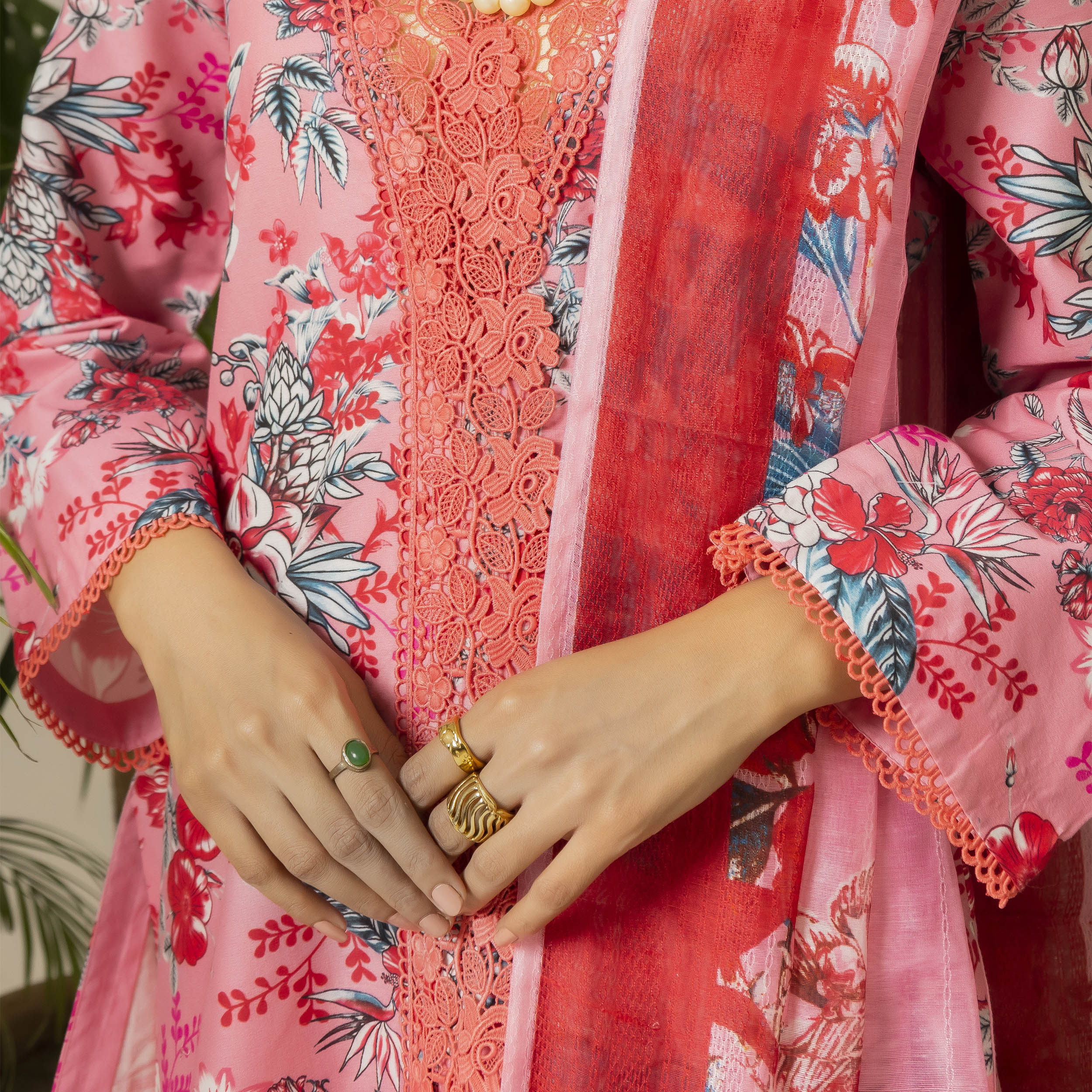 Blossom Rouge 3-Piece Lawn – AB0014