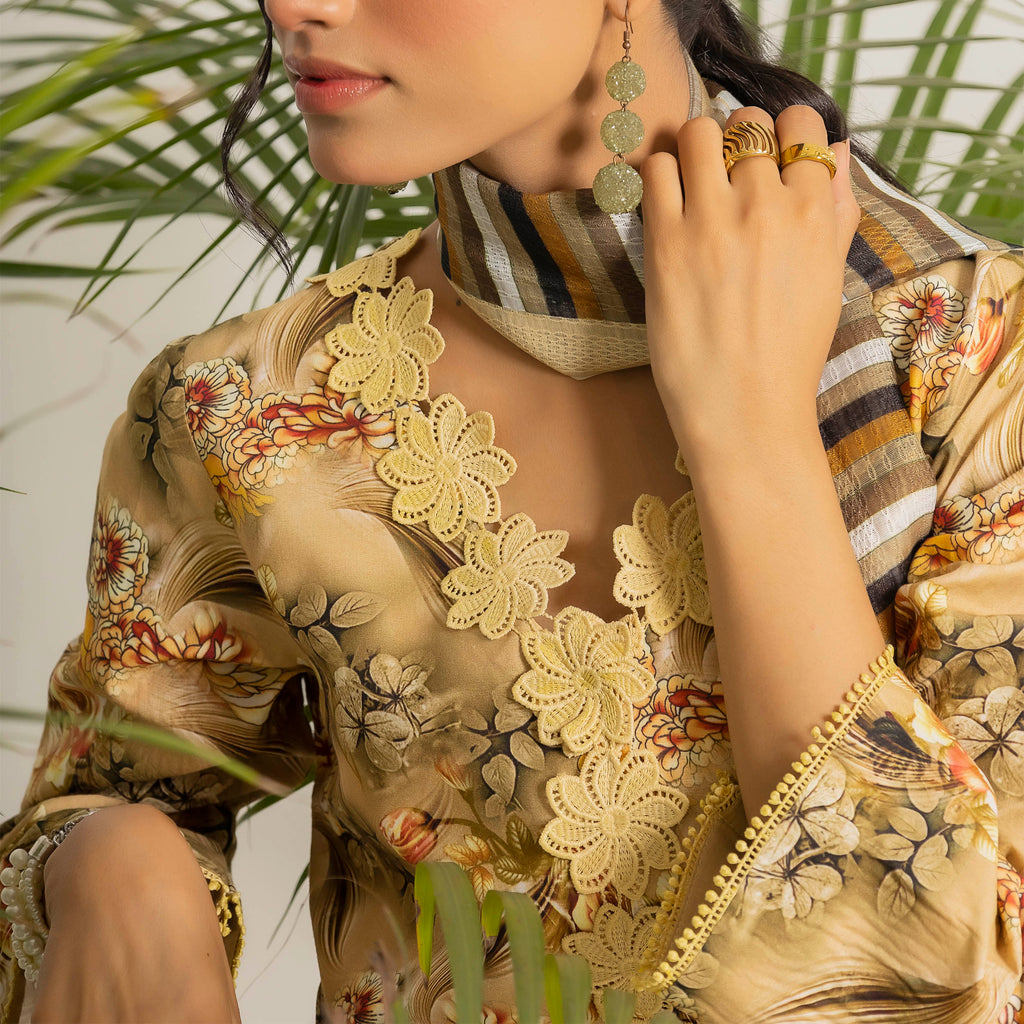 Amber Glow 3-Piece Lawn – AB0016