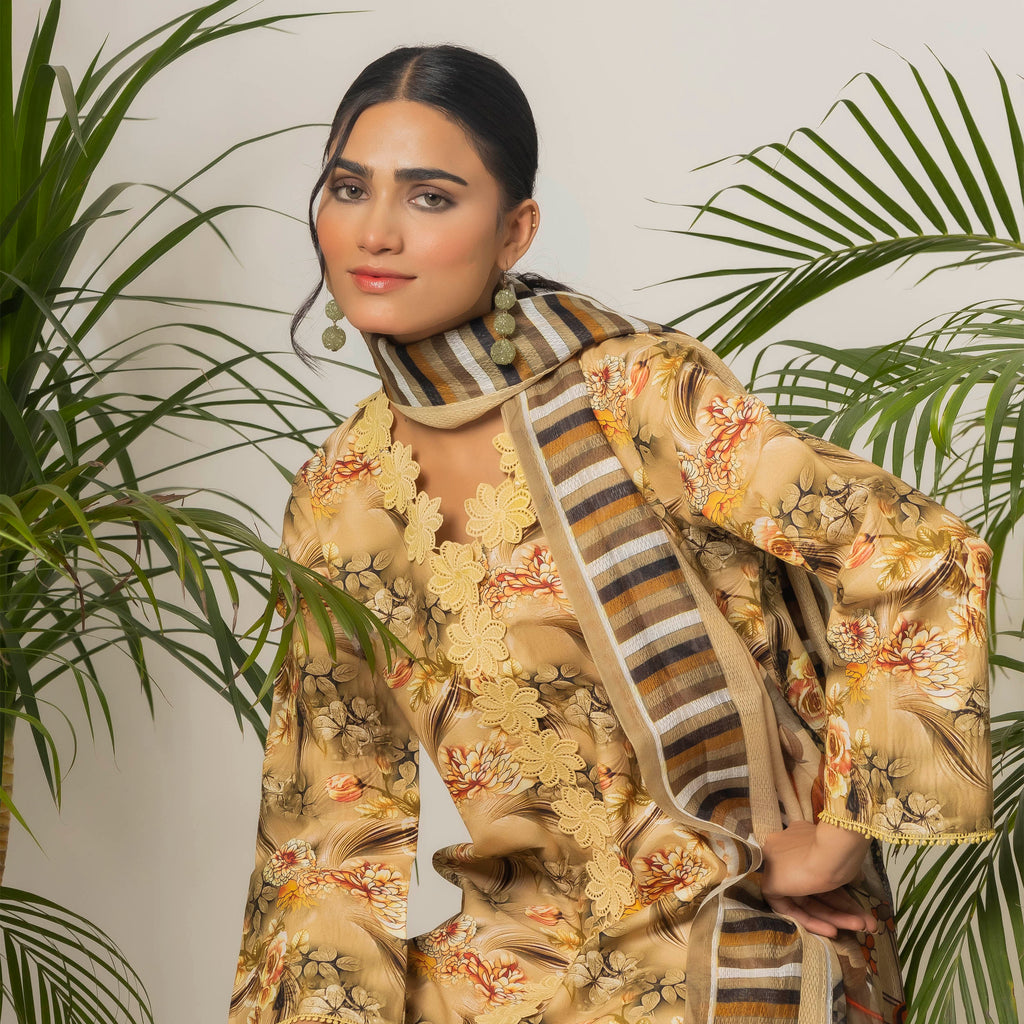 Amber Glow 3-Piece Lawn – AB0016