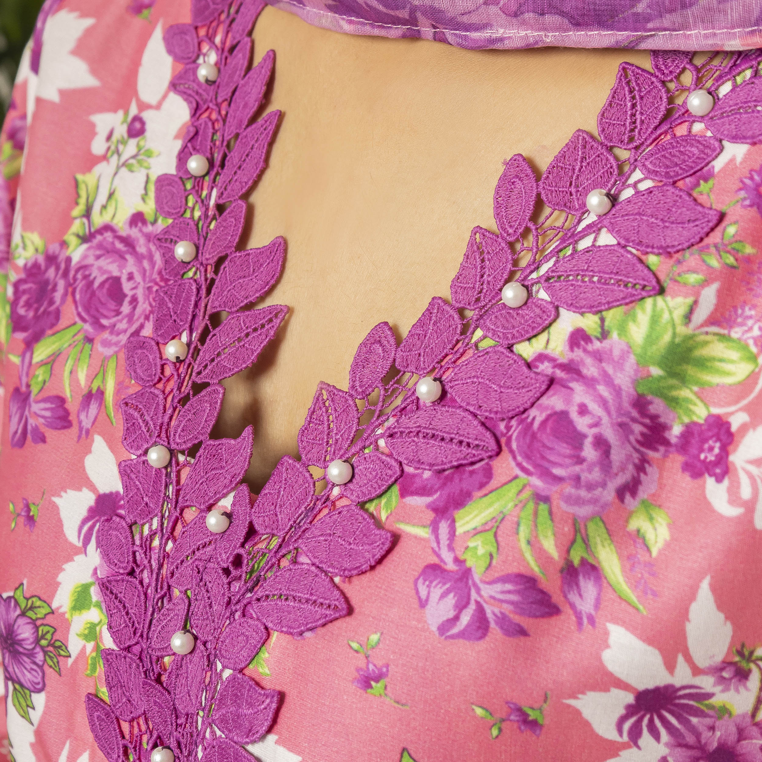 Pink Floral 3-Piece Lawn – AB0002