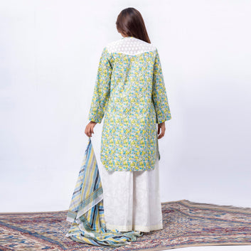Pastel Bloom Printed 3-Piece Suit