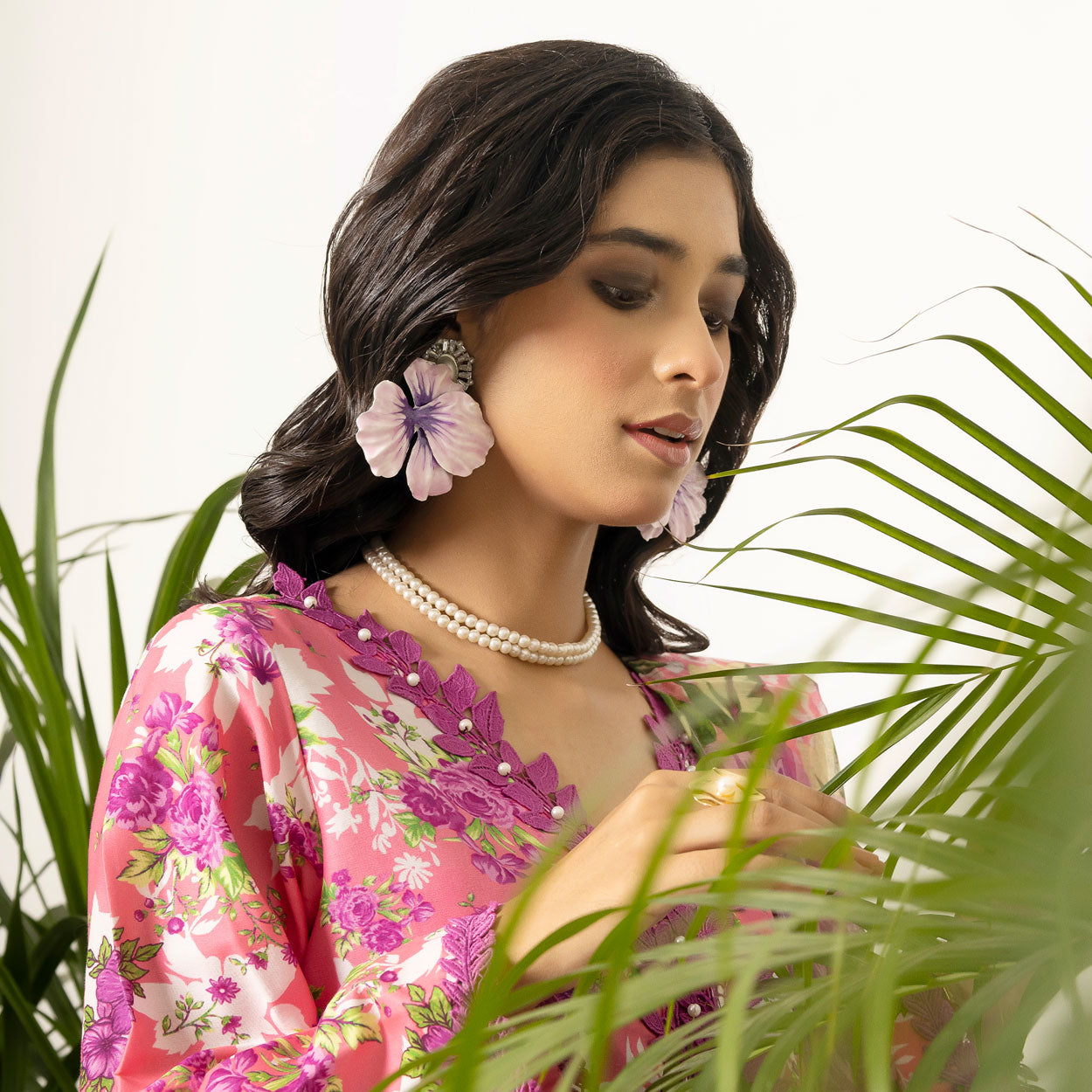 Pink Floral 3-Piece Lawn – AB0002