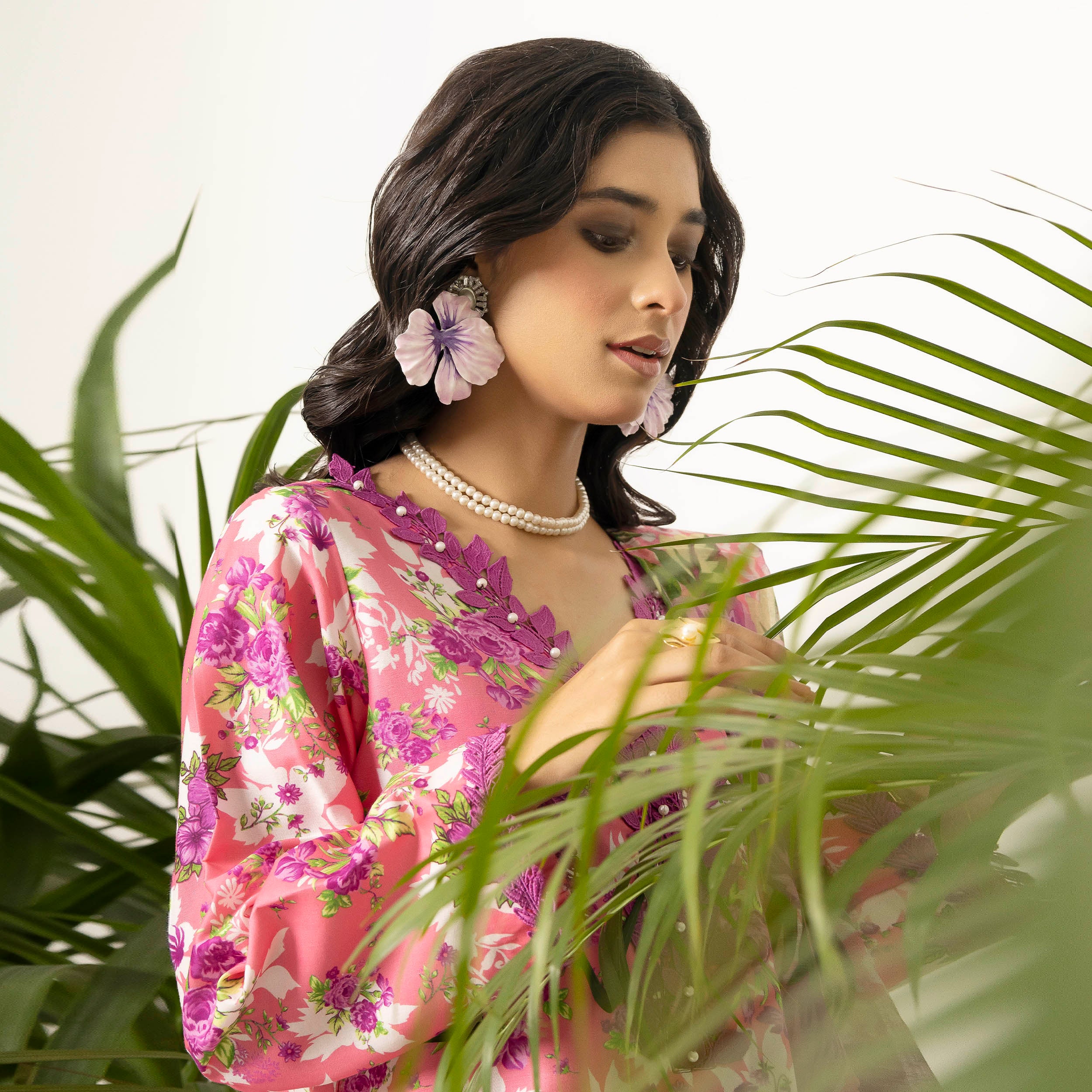 Pink Floral 3-Piece Lawn – AB0002