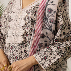 Beige Vine 3-Piece Lawn – AB0004