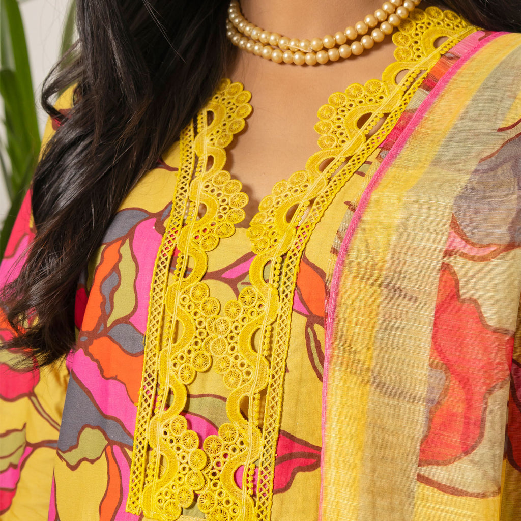 Sunlit Floral 3-Piece Lawn – AB0006