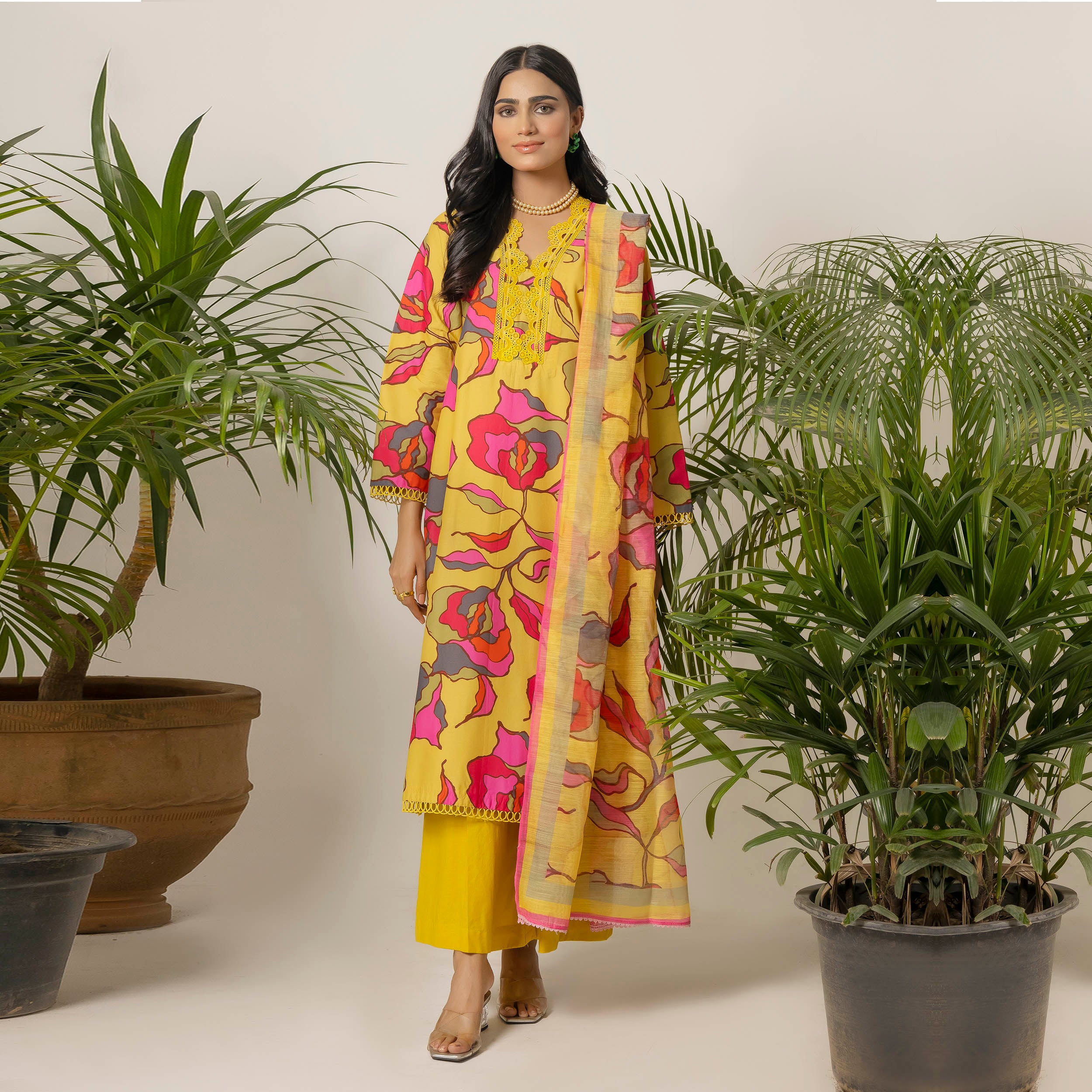 Sunlit Floral 3-Piece Lawn – AB0006