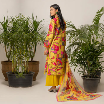 Sunlit Floral 3-Piece Lawn – AB0006