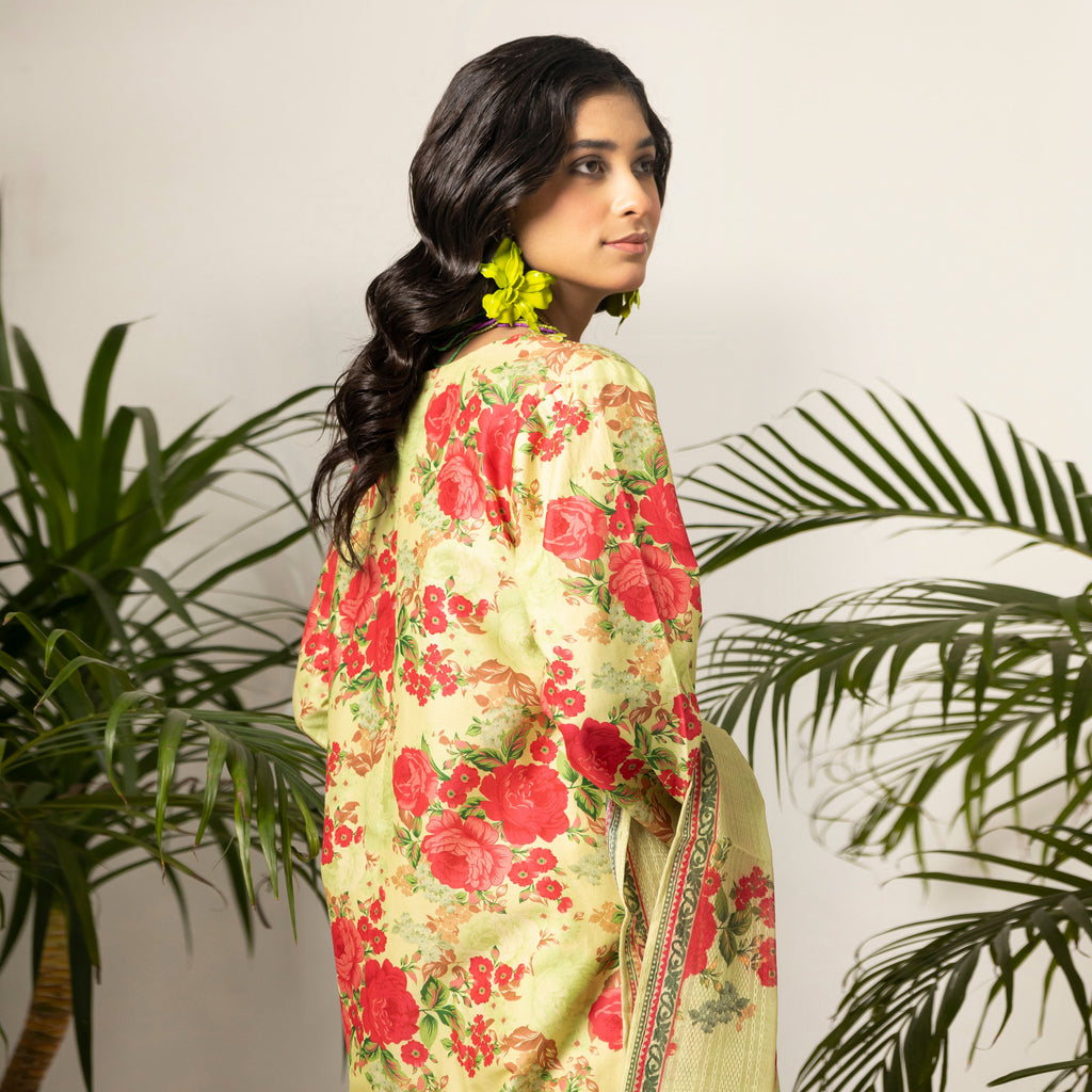 Floral 3-Piece Lawn – AB0001