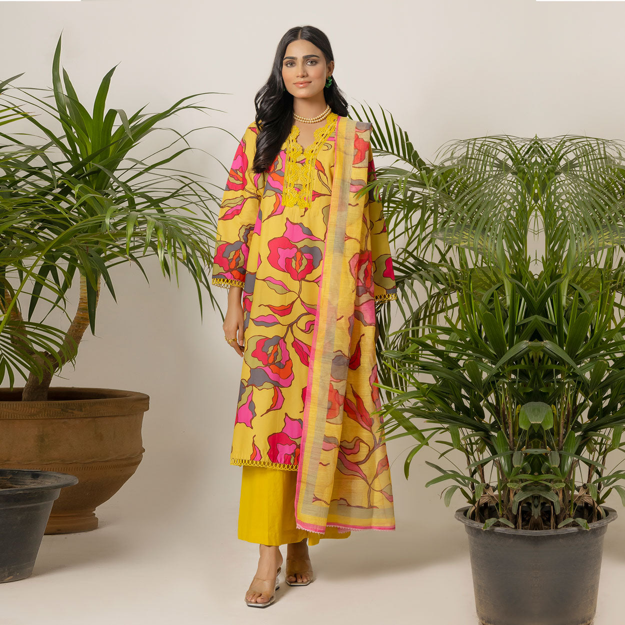 Sunlit Floral 3-Piece Lawn – AB0006