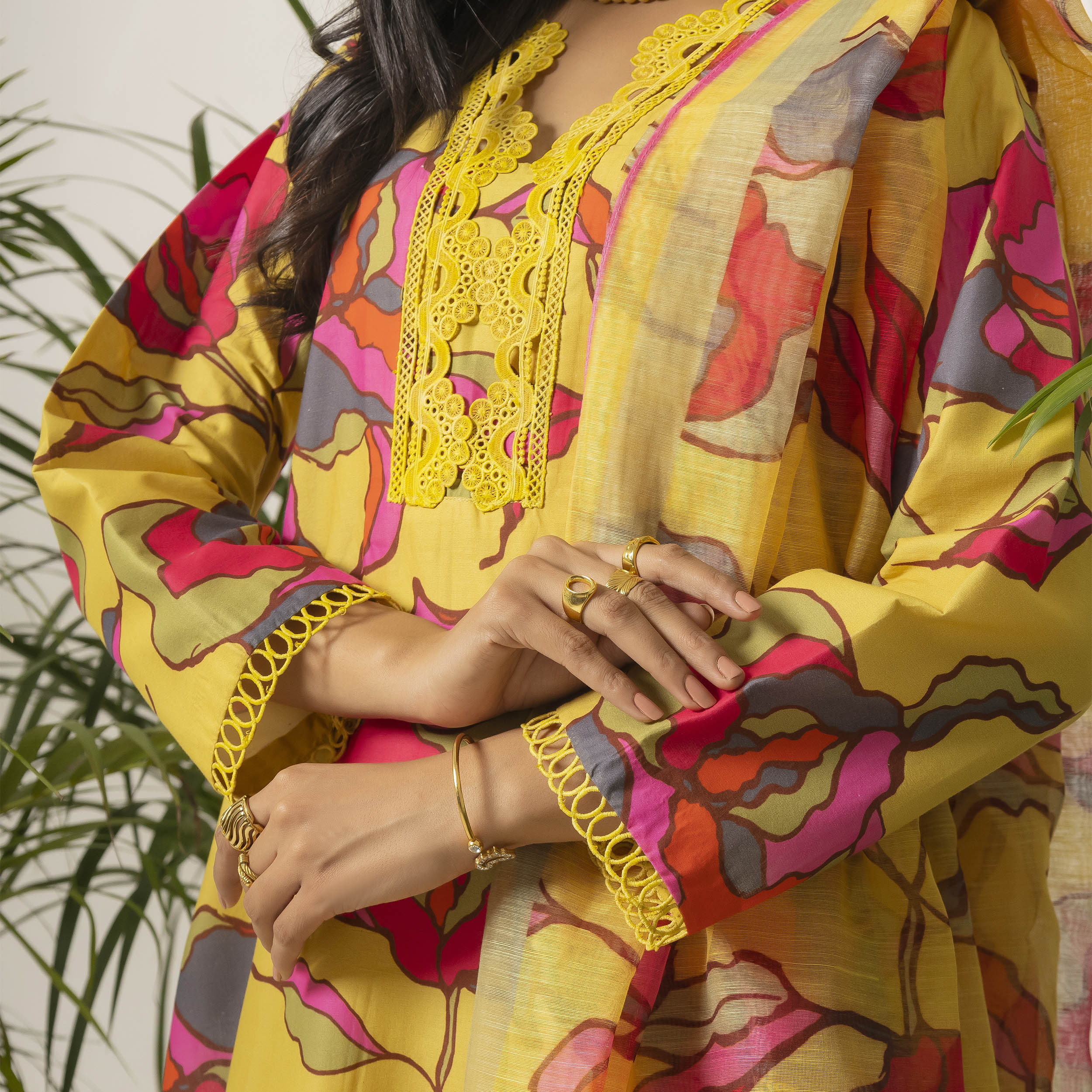 Sunlit Floral 3-Piece Lawn – AB0006