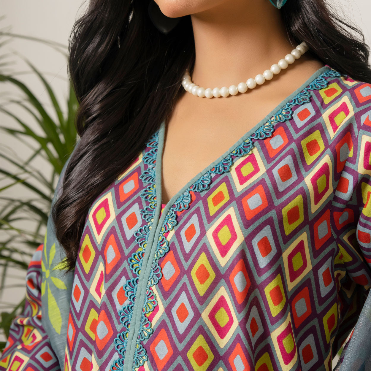 Geometric Print 3-Piece Lawn – AB0007