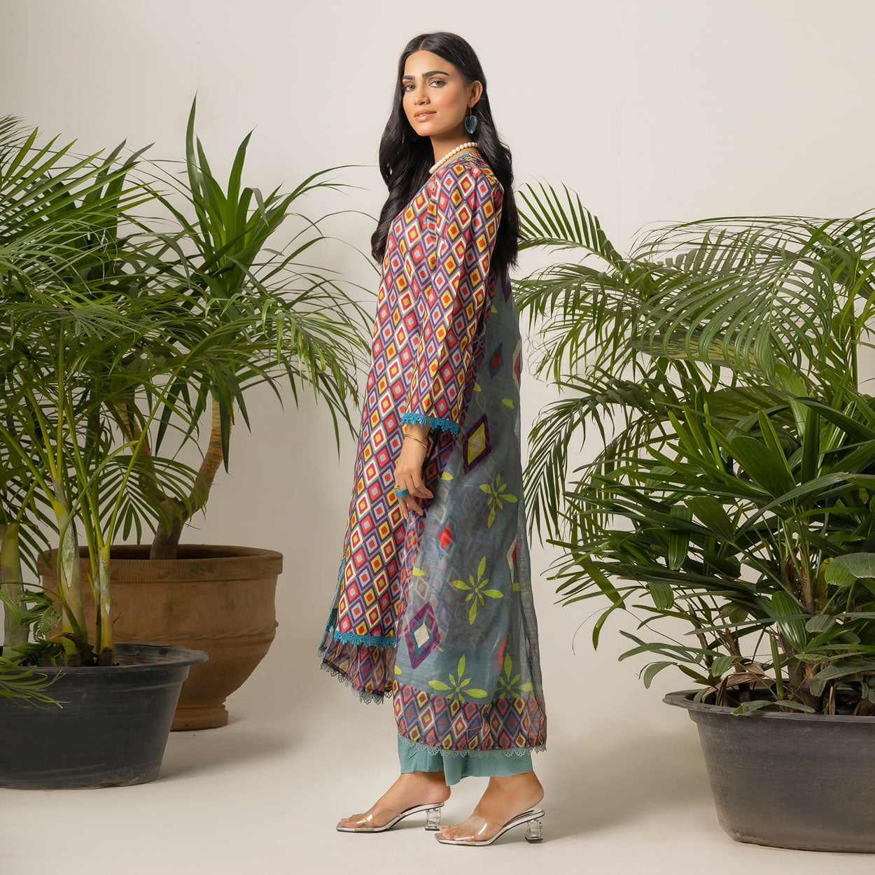 Geometric Print 3-Piece Lawn – AB0007
