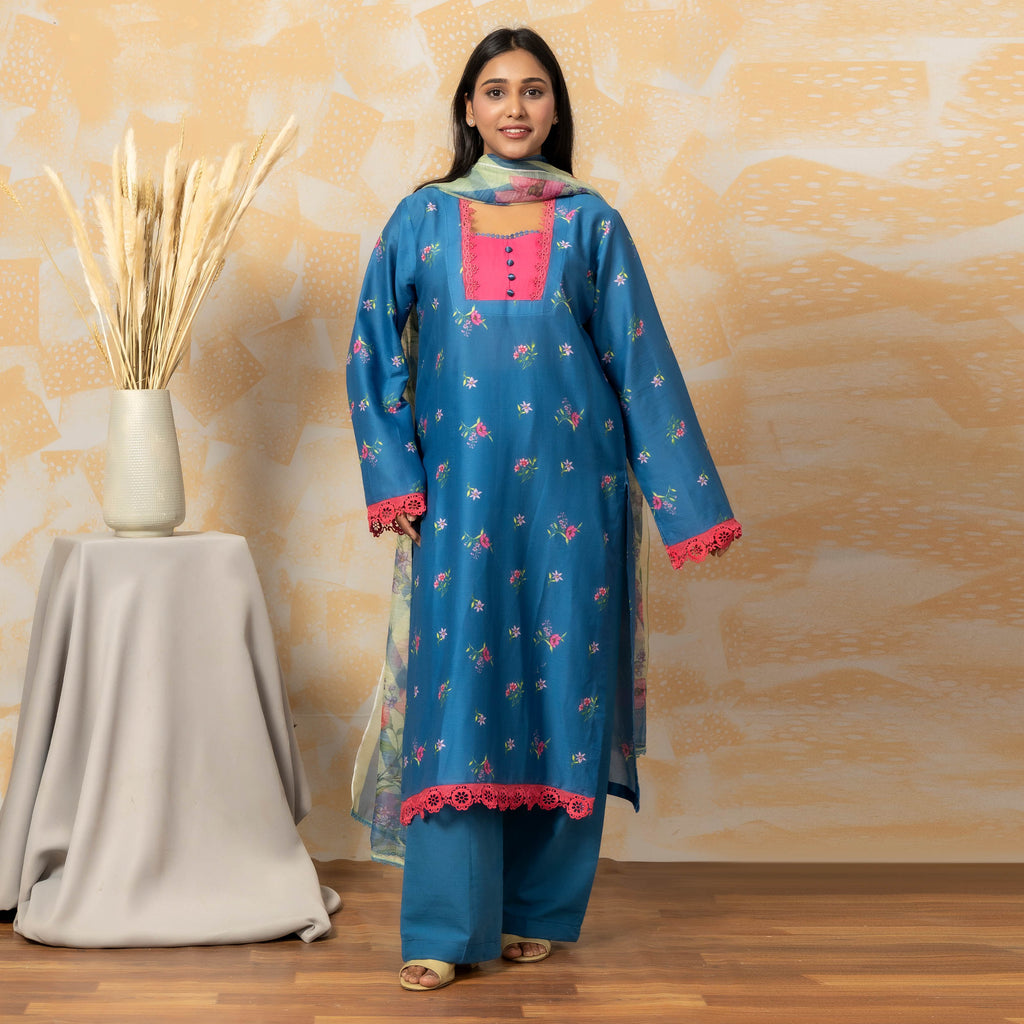 Teal Blossom 3PC – AB0025