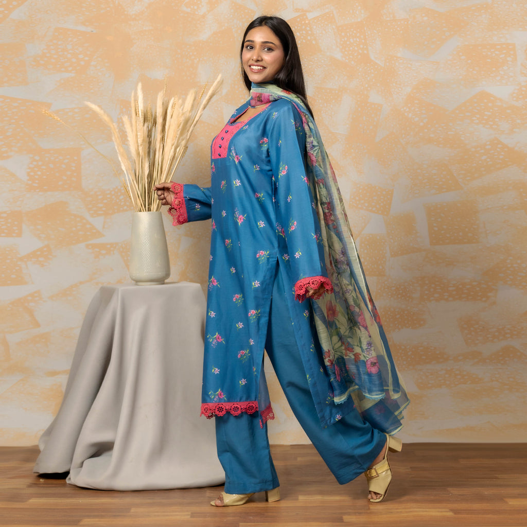 Teal Blossom 3PC – AB0025