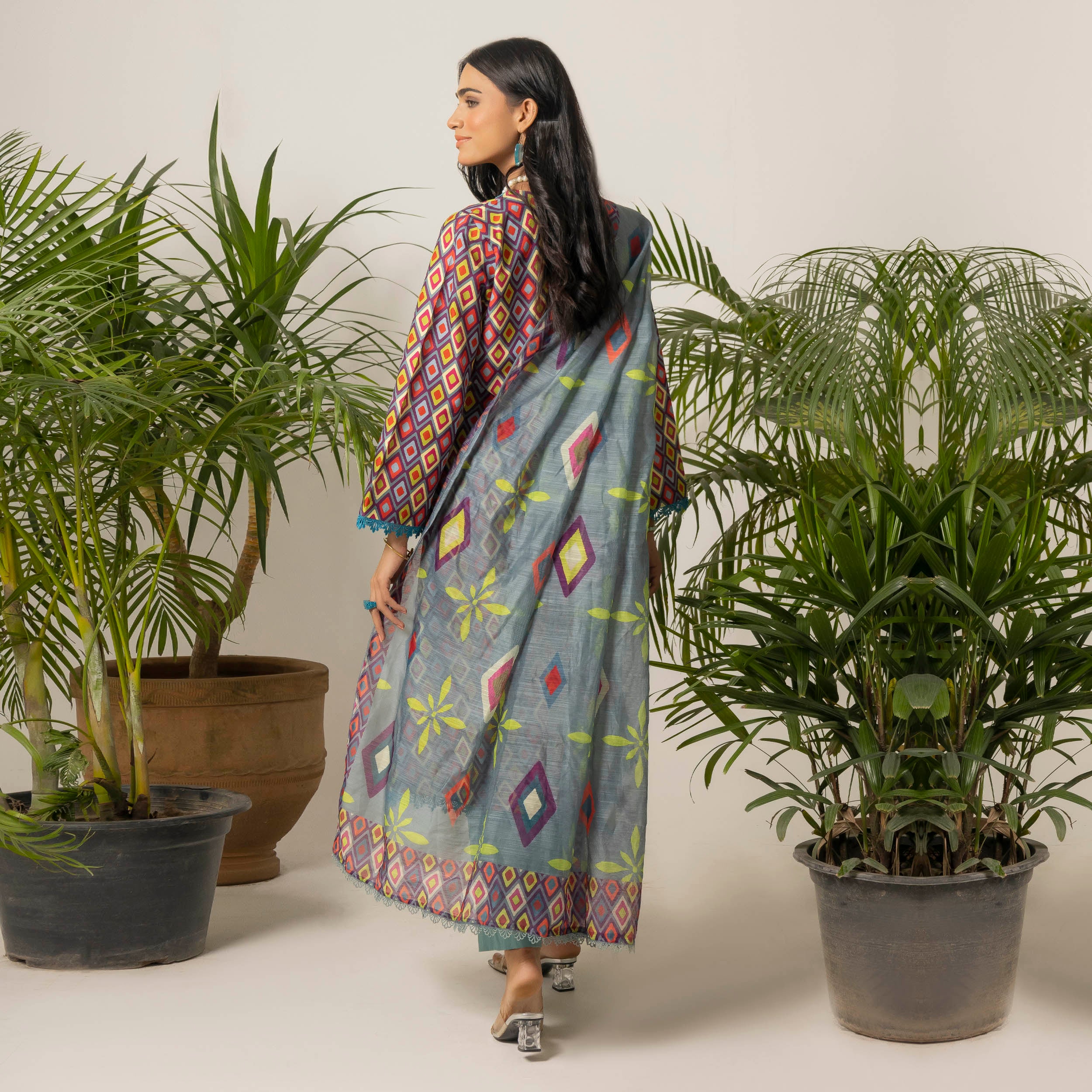 Geometric Print 3-Piece Lawn – AB0007