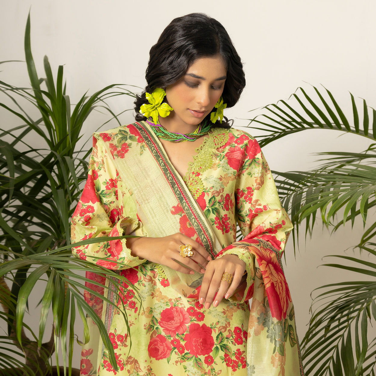 Floral 3-Piece Lawn – AB0001