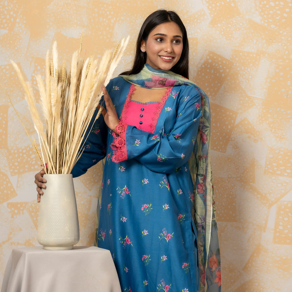 Teal Blossom 3PC – AB0025