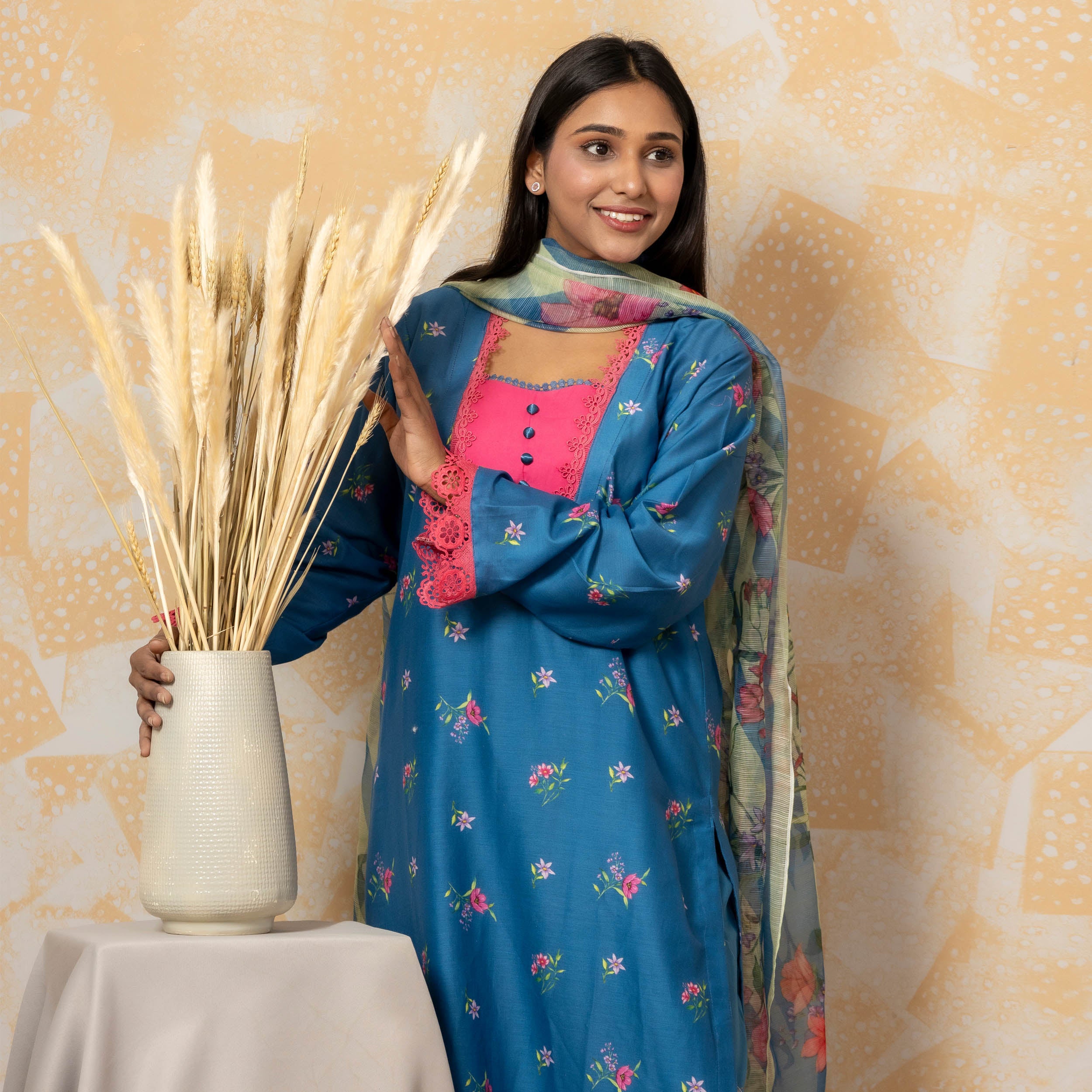 Teal Blossom 3PC – AB0025