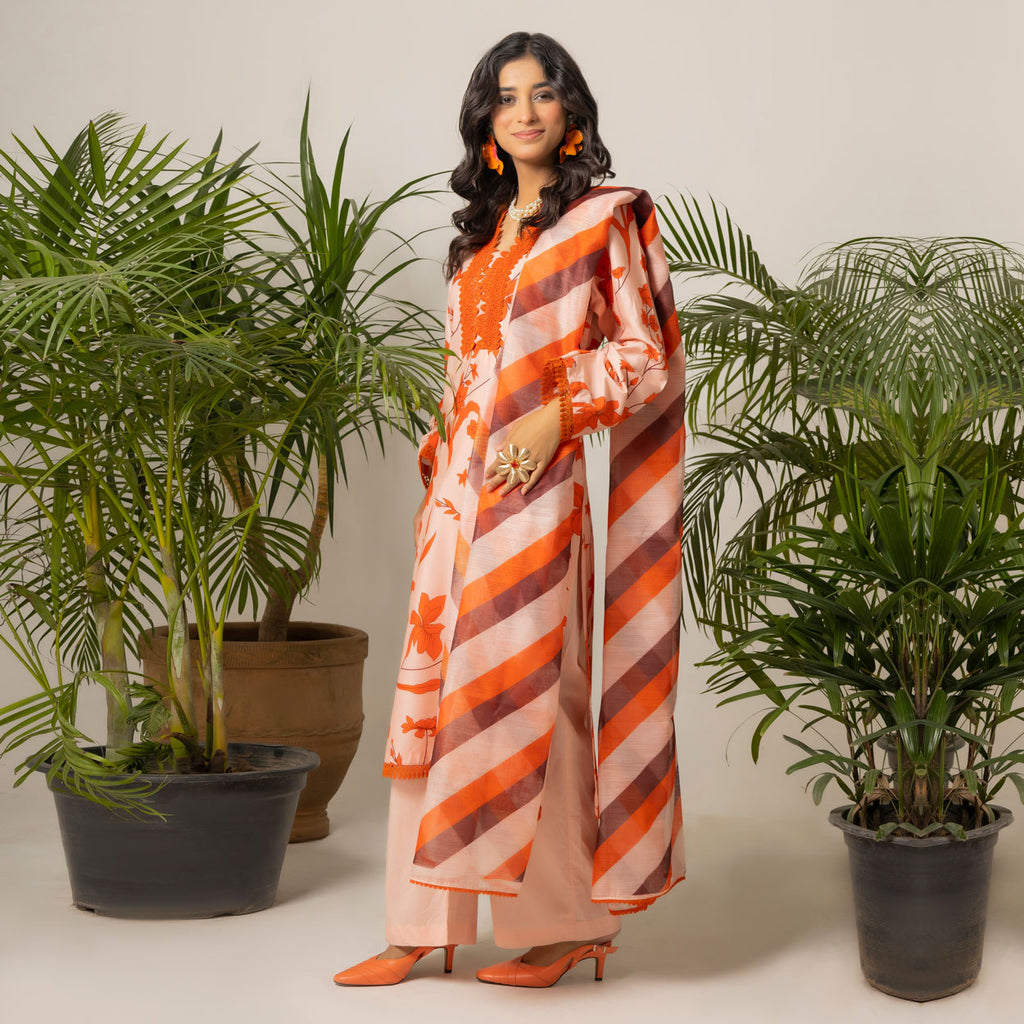 Peach Blossom 3-Piece Lawn – AB0009