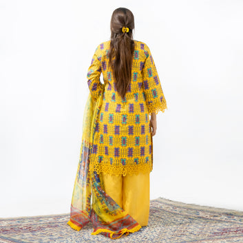 Sunshine Mosaic Printed 3-Piece Suit
