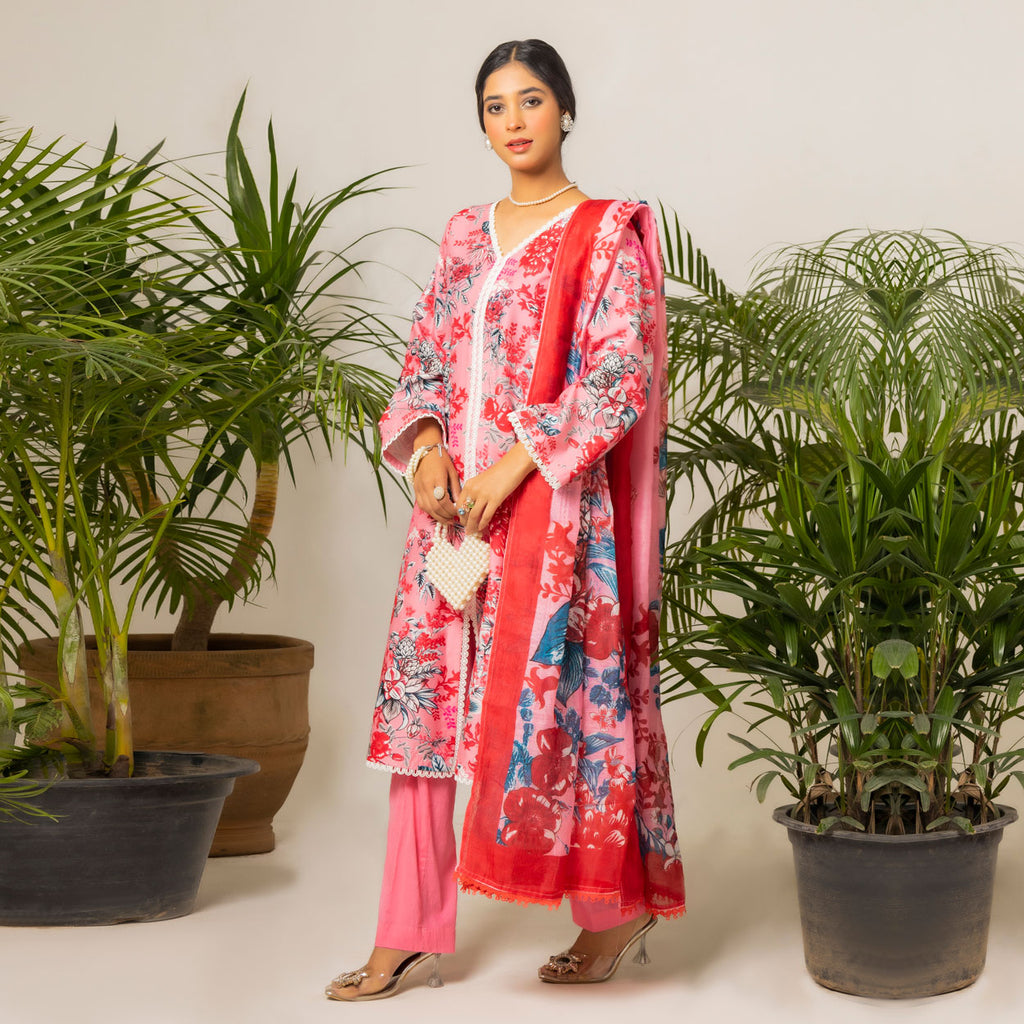 Rosy Charm 3-Piece Lawn – AB0013