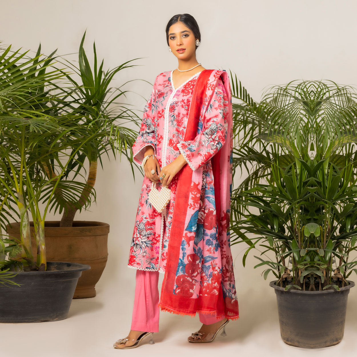 Rosy Charm 3-Piece Lawn – AB0013