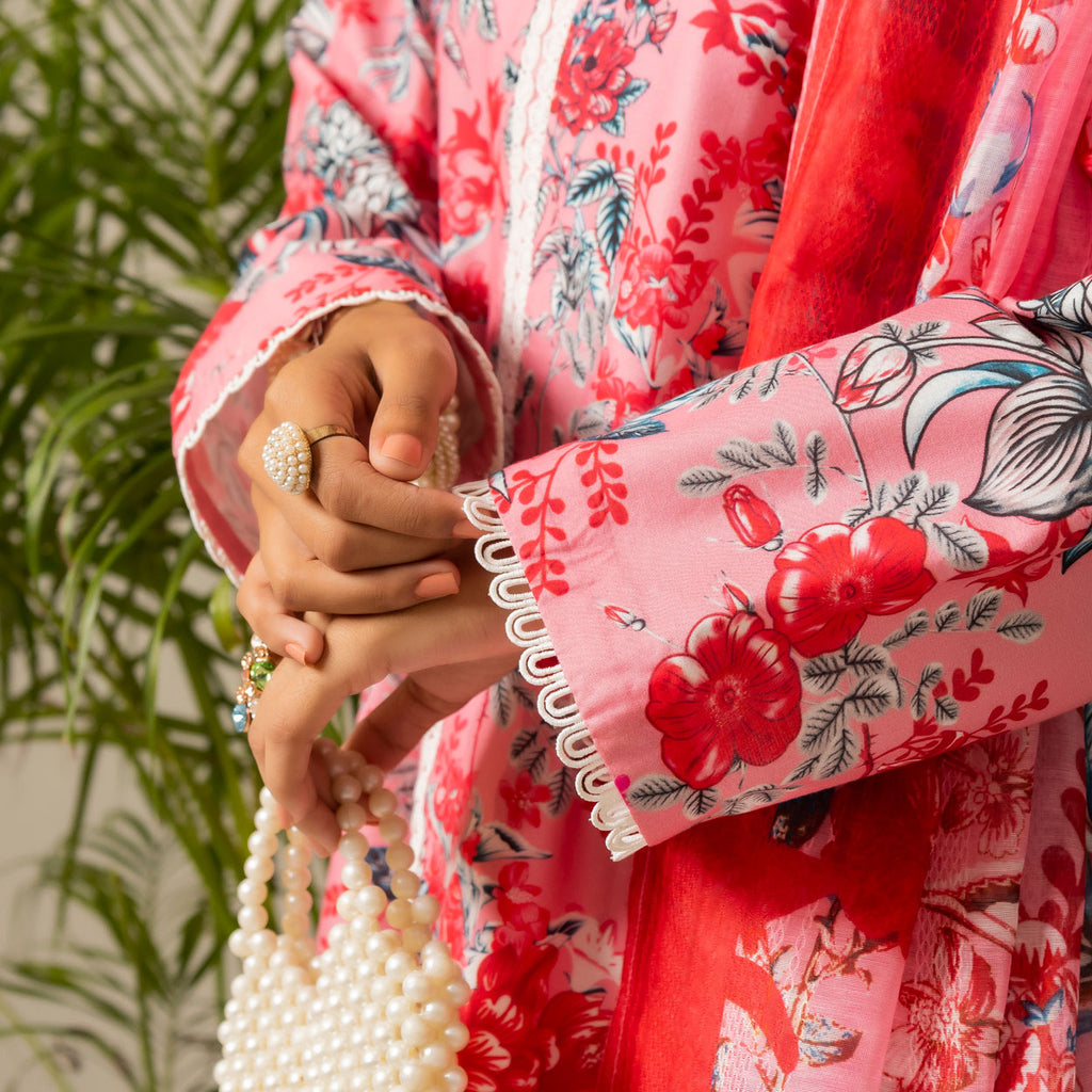 Rosy Charm 3-Piece Lawn – AB0013