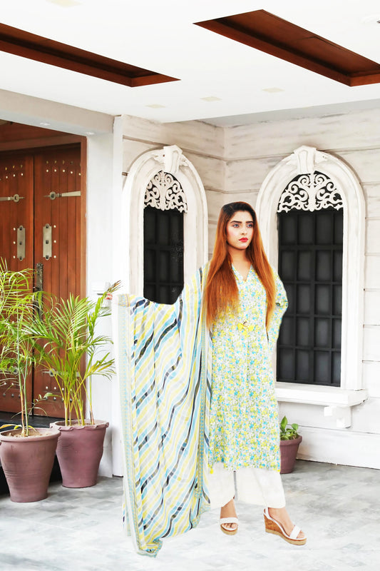 Premium 3PC Lawn Suit – A Blend of Elegance & Comfort
