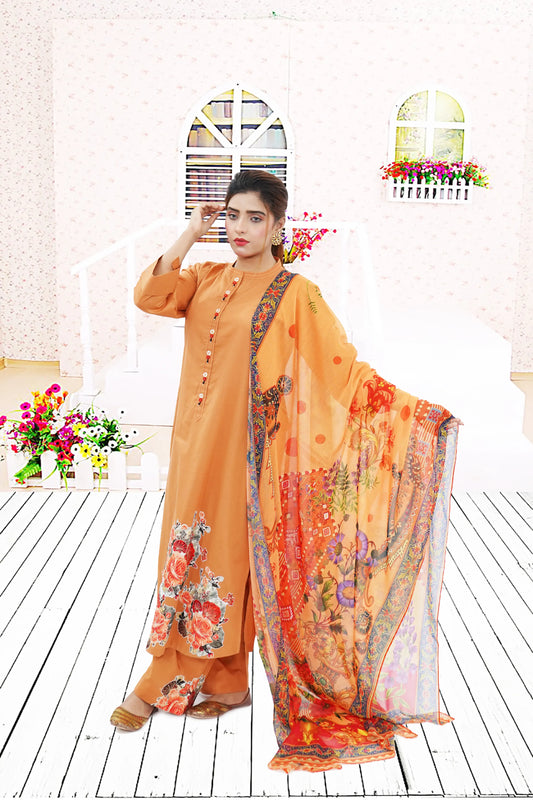 Luxury 3PC Lawn Suit – A Perfect Blend of Elegance & Grace