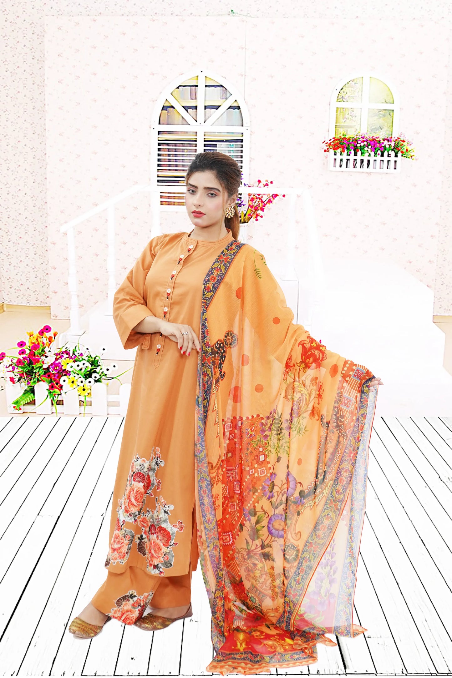 Luxury 3PC Lawn Suit – A Perfect Blend of Elegance & Grace