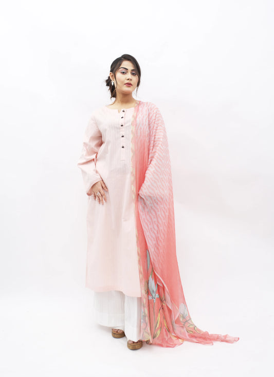 3PC Ivish Suit – Elegant & Chic Dupatta: Printed chiffon dupatta
