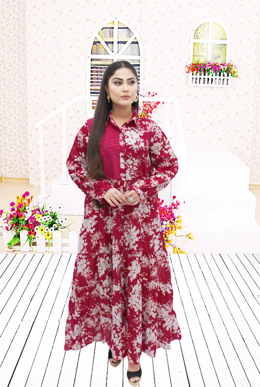 Printed Lawn Frock – Western Cut