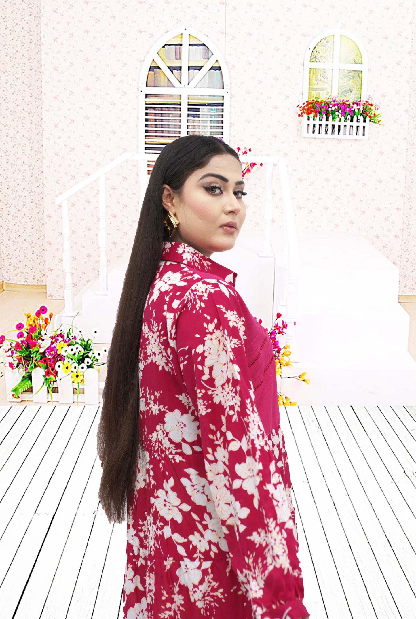 Printed Lawn Frock – Western Cut