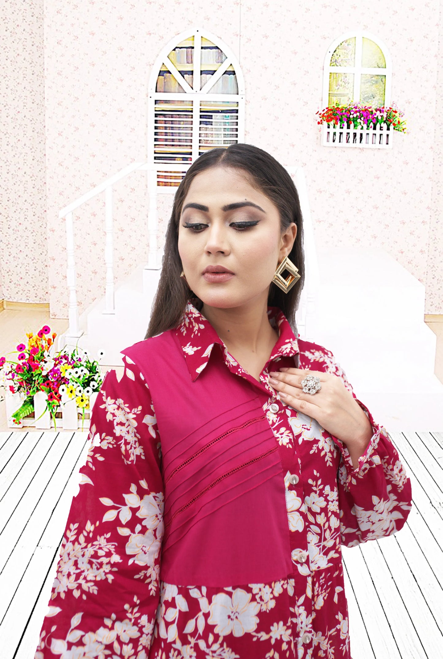 Printed Lawn Frock – Western Cut