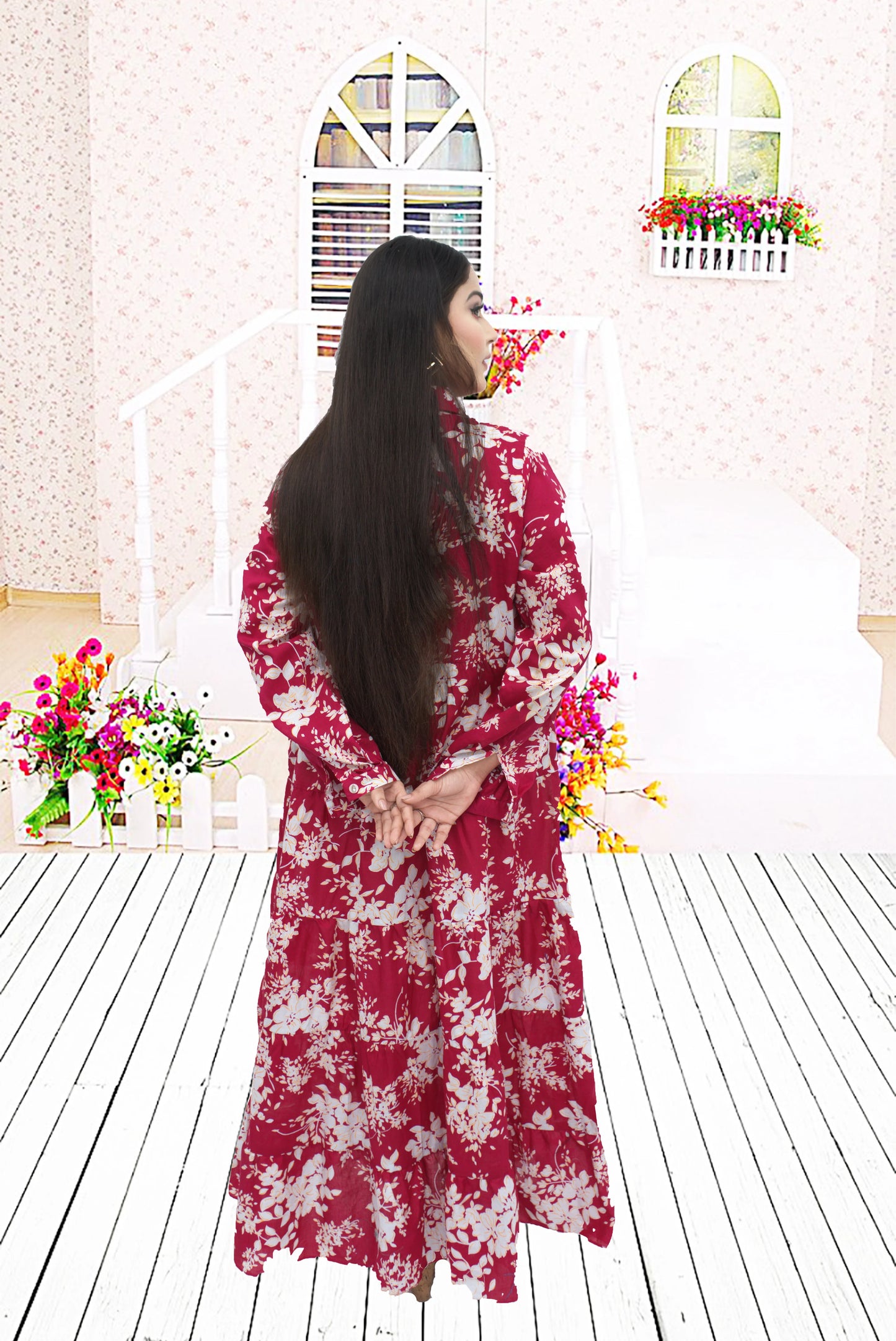 Printed Lawn Frock – Western Cut