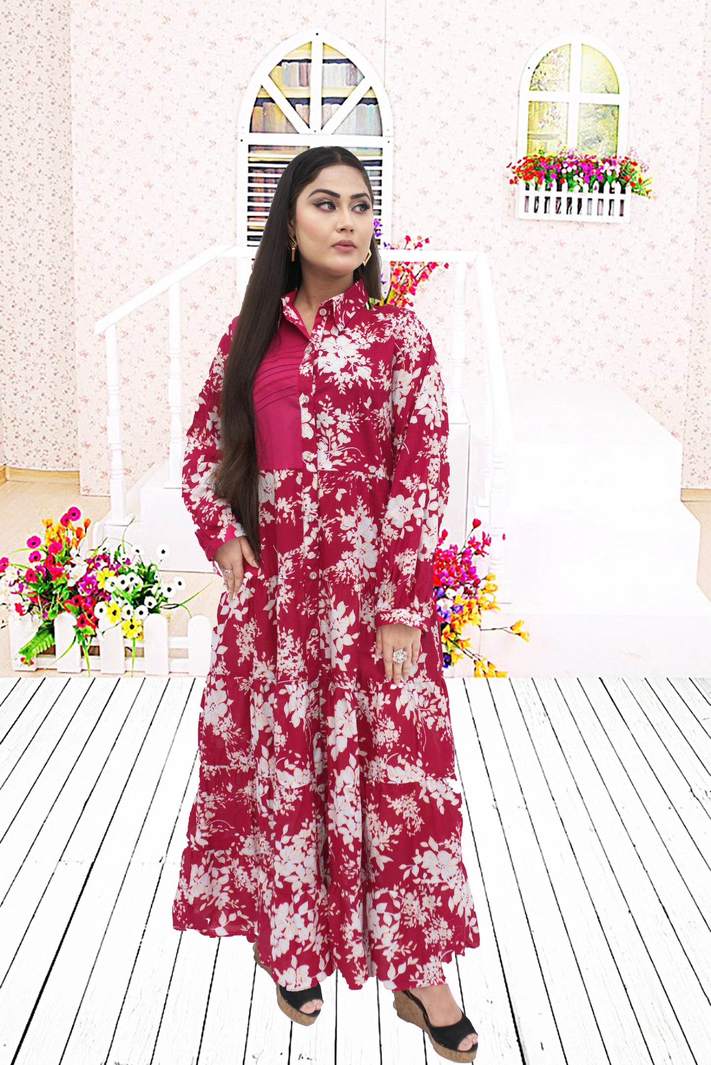 Printed Lawn Frock – Western Cut
