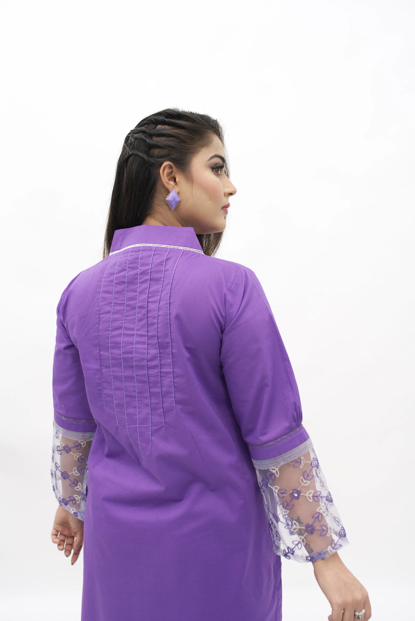 3 Pc Lawn ARB-016  Shirt with orginza work poxet  Trouser Button  shifo.chitton printed dupata